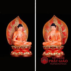 Bộ Tượng Bảy Ngài Dược Sư Ngồi, Có Lá Đề, Composite Đế Sen Sơn Đỏ, Cao 40cm 9 bo tuong bay ngai duoc su ngoi co la de composite de sen son do cao 40cm vat pham phat giao la boi 3