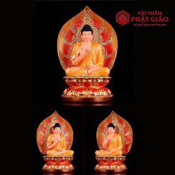 Bộ Tượng Bảy Ngài Dược Sư Ngồi, Có Lá Đề, Composite Đế Sen Sơn Đỏ, Cao 40cm 5 bo tuong bay ngai duoc su ngoi co la de composite de sen son do cao 40cm vat pham phat giao la boi 6