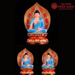 Bộ Tượng Bảy Ngài Dược Sư Ngồi, Có Lá Đề, Composite Đế Sen Sơn Đỏ, Cao 40cm 3 bo tuong bay ngai duoc su ngoi co la de composite de sen son do cao 40cm vat pham phat giao la boi 8