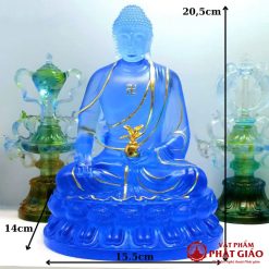 bo tuong duoc su luu ly ngoi nhieu mau ma vang cao 20 5cm vat pham phat giao la boi 10