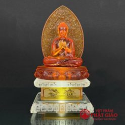 Bộ Tượng Phật Dược Sư Lưu Ly Ngồi 7 Màu, Có Lá Đề, Cao 38cm 3 bo tuong phat duoc su luu ly ngoi 7 mau co la de cao 38cm vat pham phat giao la boi 7