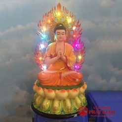 bo tuong phat duoc su ngoi dai sen mai ve cao cap bang composite cao 40cm tong la de 52cm vat pham phat giao la boi 3