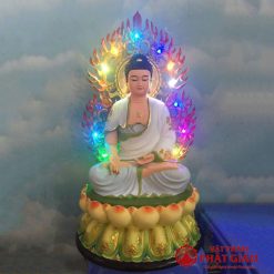 bo tuong phat duoc su ngoi dai sen mai ve cao cap bang composite cao 40cm tong la de 52cm vat pham phat giao la boi 6