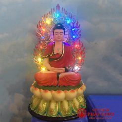 bo tuong phat duoc su ngoi dai sen mai ve cao cap bang composite cao 40cm tong la de 52cm vat pham phat giao la boi 8