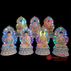 bo tuong phat duoc su ngoi dai sen y trang ve mau chat lieu composite cao 40cm vat pham phat giao la boi 2