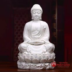 Bộ Tượng Ta Bà Tam Thánh Bằng Sứ Trắng, Cao 30cm, 36cm, 41cm 6 bo tuong ta ba tam thanh bang su trang cao 30cm 36cm 41cm vat pham phat giao la boi 3