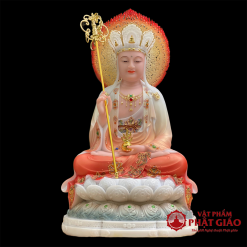 Bộ Tượng Ta Bà Tam Thánh Ngồi Đế Bảo Liên Bằng Bột Đá, Cao 30cm, 40cm, 48cm 4 bo tuong ta ba tam thanh ngoi de bao lien bang bot da cao 30cm 40cm 48cm vat pham phat giao la boi 3