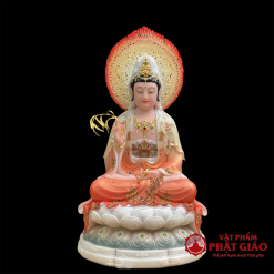 Bộ Tượng Ta Bà Tam Thánh Ngồi Đế Bảo Liên Bằng Bột Đá, Cao 30cm, 40cm, 48cm 2 bo tuong ta ba tam thanh ngoi de bao lien bang bot da cao 30cm 40cm 48cm vat pham phat giao la boi 5