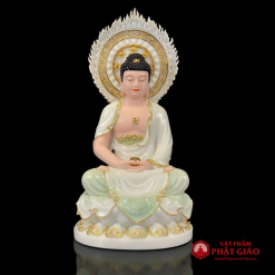 Bộ Tượng Ta Bà Tam Thánh Tịnh Liên Màu Xanh Nhạt, Chất Liệu Bột Đá, Cao 40cm, 48cm, 65cm 2 bo tuong ta ba tam thanh tinh lien mau xanh nhat chat lieu bot da cao 40cm 48cm 3