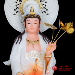 bo tuong tay phuong tam thanh dung dai sen bang bot da son co cao 48cm tong la de 58cm 2