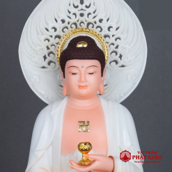 bo tuong tay phuong tam thanh dung dai sen bang bot da son co cao 48cm tong la de 58cm 3