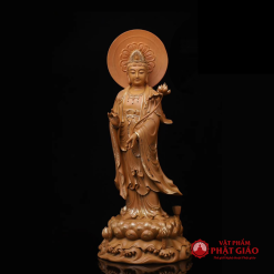 Bộ Tượng Tây Phương Tam Thánh Đứng Non Nước Gỗ Long Não Viền Vàng, Cao 48cm, 65cm 3 bo tuong tay phuong tam thanh dung non nuoc go long nao vien vang cao 48cm 65cm 2