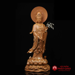 Bộ Tượng Tây Phương Tam Thánh Đứng Non Nước Gỗ Long Não Viền Vàng, Cao 48cm, 65cm 2 bo tuong tay phuong tam thanh dung non nuoc go long nao vien vang cao 48cm 65cm 3