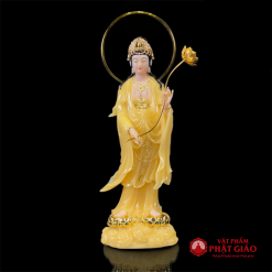 Bộ Tượng Tây Phương Tam Thánh Đứng Song Liên Bột Đá Màu Thạch Anh, Cao 48cm, 65cm, 90cm 3 bo tuong tay phuong tam thanh dung song lien bot da mau thach anh cao 48cm 65cm 90cm 2