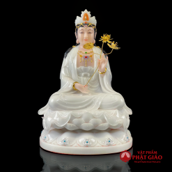 Bộ Tượng Tây Phương Tam Thánh Ngồi Đài Sen Bằng Bột Đá Trắng, Cao 30cm, 40cm, 48cm 1 bo tuong tay phuong tam thanh ngoi dai sen bang bot da trang cao 30cm 40cm 48cm 4