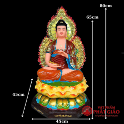Bộ Tượng Thất Phật Dược Sư Mài Vẽ Cao Cấp, Chất Liệu Composite, Cao 65cm (Tổng Lá Đề 80cm) 1 bo tuong that phat duoc su mai ve cao cap chat lieu composite cao 65cm tong la de 80cm vat pham phat giao la boi 10
