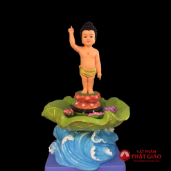 Chậu Tắm Phật Đản Sanh Thủy Liên, Chất Liệu Composite, Cao 42cm Rộng 80cm (Chưa Gồm Tượng Phật) 4 chau tam phat dan sanh thuy lien composite cao 42cm vat pham phat giao la boi 2