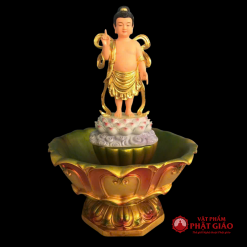 chau tam phat hoa sen duong kinh 47cm cao 26cm vat pham phat giao la boi 2