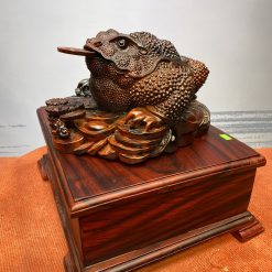 Cóc ngậm tiền bằng gỗ trắc đỏ đen 2 Cóc ngậm tiền bằng gỗ trắc đỏ đen