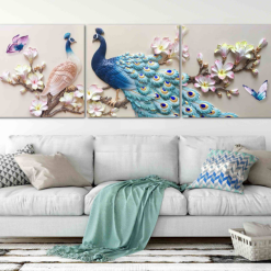 Tranh treo tường con công phong thủy PT874 1 Tranh treo tường con công phong thủy PT874