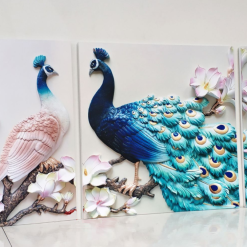 Tranh treo tường con công phong thủy PT874 3 Tranh treo tường con công phong thủy PT874