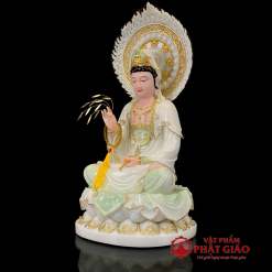 Tượng Bồ Tát Quan Âm Có Hào Quang, Chất Liệu Bột Đá Cẩm Thạch, Cao 40cm, 48cm, 65cm 4 tuong bo tat quan am co hao quang chat lieu bot da cam thach cao 40cm 48cm 65cm 2