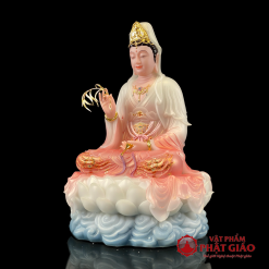 Tượng Bồ Tát Quán Thế Âm Ngồi Đài Sen, Đế Mây Hồng Sơn Phú Quý, Cao 40cm, 48cm, 65cm 5 tuong bo tat quan the am ngoi dai sen de may hong son phu quy cao 40cm 48cm 65cm 2