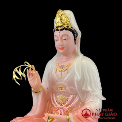Tượng Bồ Tát Quán Thế Âm Ngồi Đài Sen, Đế Mây Hồng Sơn Phú Quý, Cao 40cm, 48cm, 65cm 3 tuong bo tat quan the am ngoi dai sen de may hong son phu quy cao 40cm 48cm 65cm 4