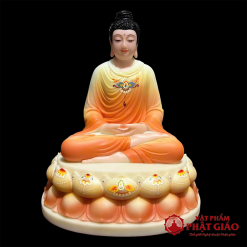 tuong bon su thich ca thanh dao son vang cam chat lieu bot da cao 40cm vat pham phat giao la boi 2