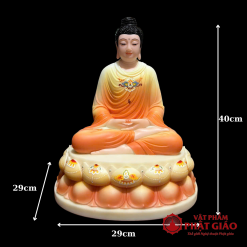 tuong bon su thich ca thanh dao son vang cam chat lieu bot da cao 40cm vat pham phat giao la boi 6