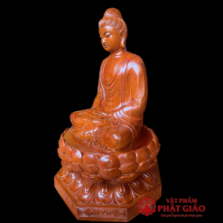 tuong bon su thich ca tinh tam ngoi dai sen bang go huong cao 60cm vat pham phat giao la boi 3