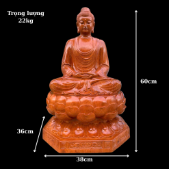 tuong bon su thich ca tinh tam ngoi dai sen bang go huong cao 60cm vat pham phat giao la boi 6