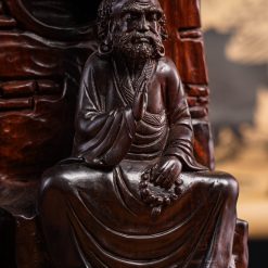 Tượng Đạt Ma ngồi thiền gỗ trắc SP3498