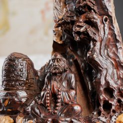 Tượng Đạt Ma ngồi thiền gỗ trắc SP3172