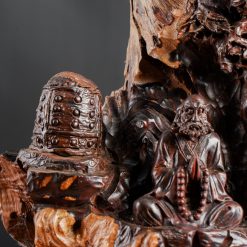 Tượng Đạt Ma ngồi thiền gỗ trắc SP3172