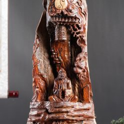 Tượng Đạt Ma ngồi thiền gỗ trắc SP3579