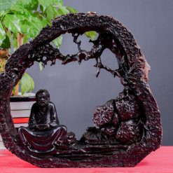 Tượng Đạt Ma ngồi thiền gỗ trắc SP571