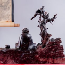 Tượng Đạt Ma ngồi thiền gỗ trắc SP7544 8 Tượng Đạt Ma ngồi thiền gỗ trắc SP7544