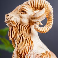 Tượng dê ngậm xâu tiền Nhất Dương gỗ ngọc am