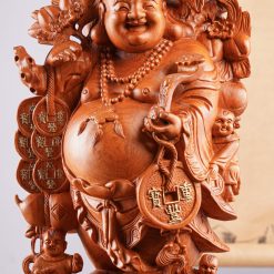 Tượng Di Lặc Vạn Sự Như Ý gỗ hương cao 60cm 2 Tượng Di Lặc Vạn Sự Như Ý gỗ hương cao 60cm