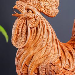 Tượng gà trống phong thủy nhất kê gỗ ngọc am SP7541