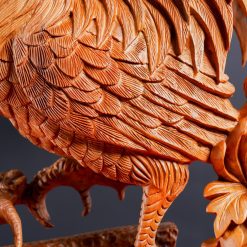 Tượng gà trống phong thủy nhất kê gỗ ngọc am SP7541