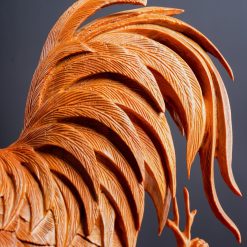 Tượng gà trống phong thủy nhất kê gỗ ngọc am SP7541