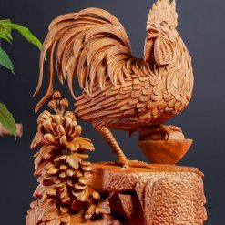 Tượng gà trống phong thủy nhất kê gỗ ngọc am SP7540 1 Tượng gà trống phong thủy nhất kê gỗ ngọc am SP7540