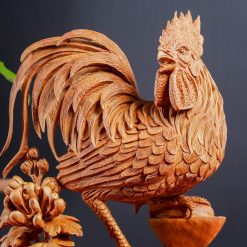 Tượng gà trống phong thủy nhất kê gỗ ngọc am SP7540 3 Tượng gà trống phong thủy nhất kê gỗ ngọc am SP7540