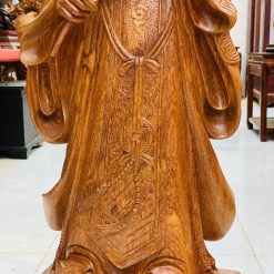 Tượng Gia Cát Lượng gỗ hương nguyên khối 1m