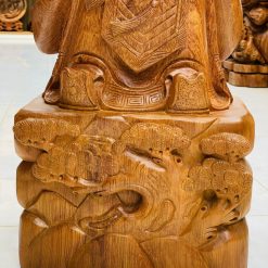 Tượng Gia Cát Lượng gỗ hương nguyên khối 1m