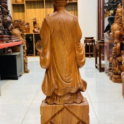 Tượng Gia Cát Lượng gỗ hương nguyên khối 1m