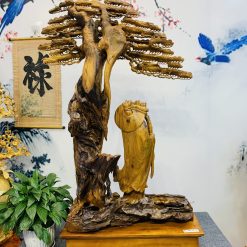 Tượng gỗ Đạt Ma sư tổ đẹp bằng gỗ bách xanh Mộc Châu
