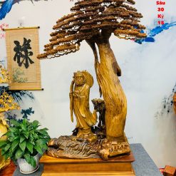 Tượng gỗ Đạt Ma sư tổ đẹp bằng gỗ bách xanh Mộc Châu